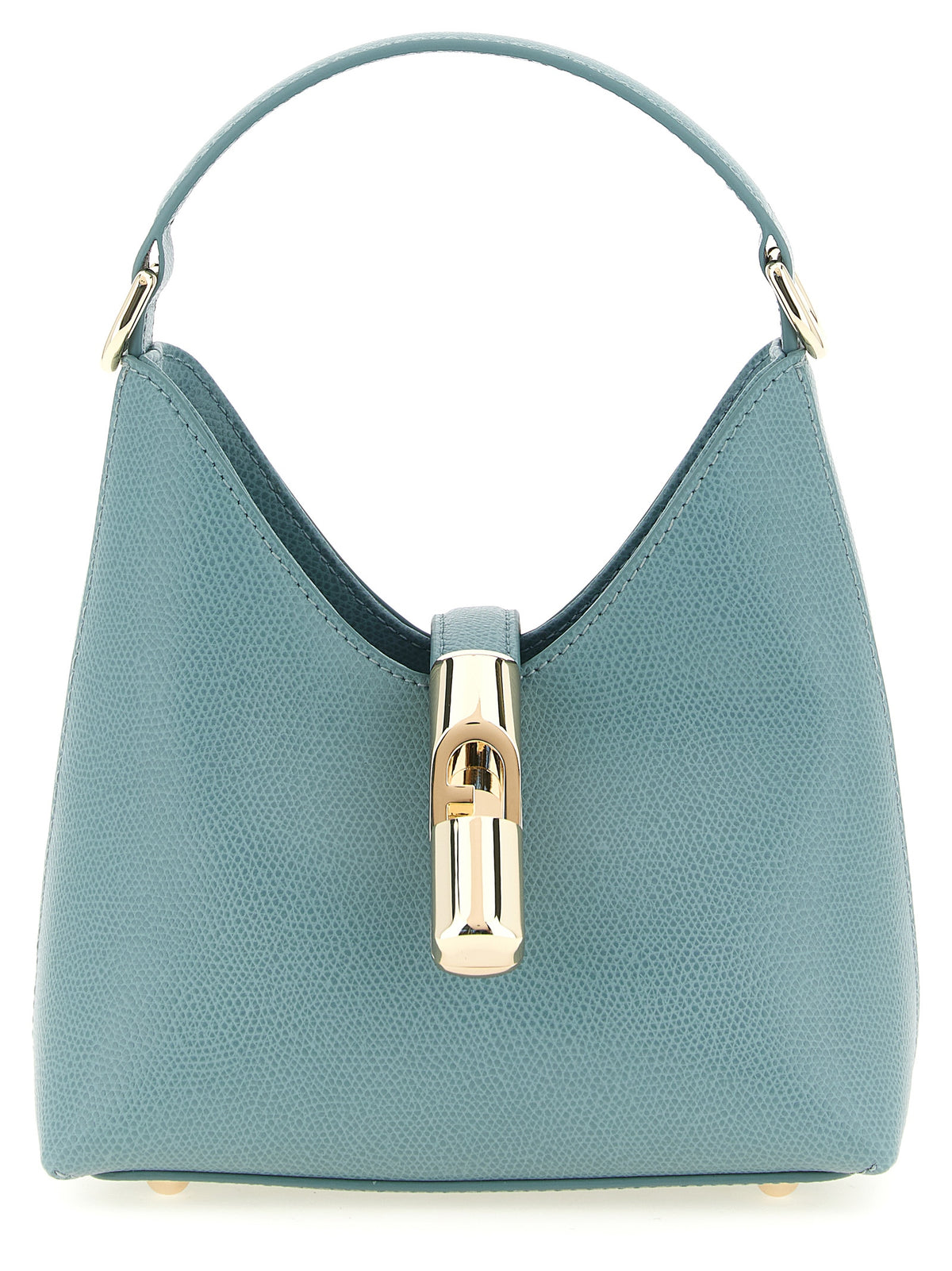 Bolso Bandolera Compacto De Piel De Becerro Azul Furla Iride