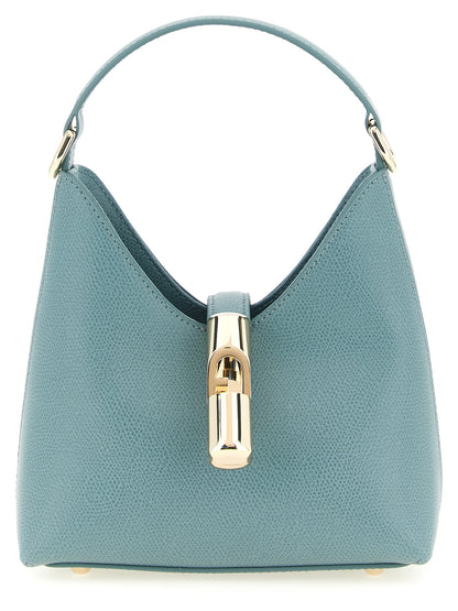 Bolso Bandolera Compacto De Piel De Becerro Azul Furla Iride