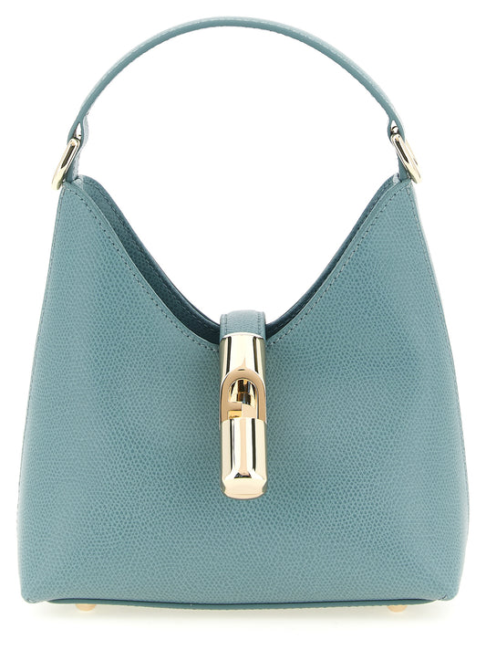 Bolso Bandolera Compacto De Piel De Becerro Azul Furla Iride