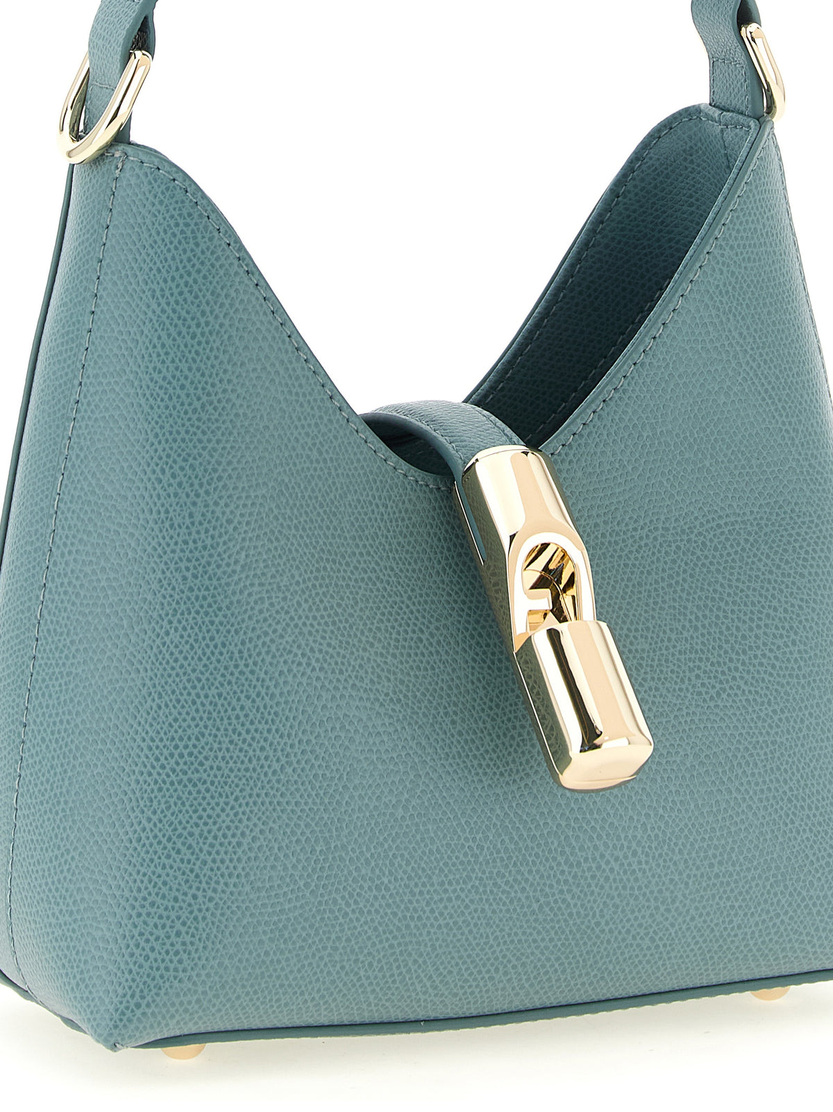 Bolso Bandolera Compacto De Piel De Becerro Azul Furla Iride