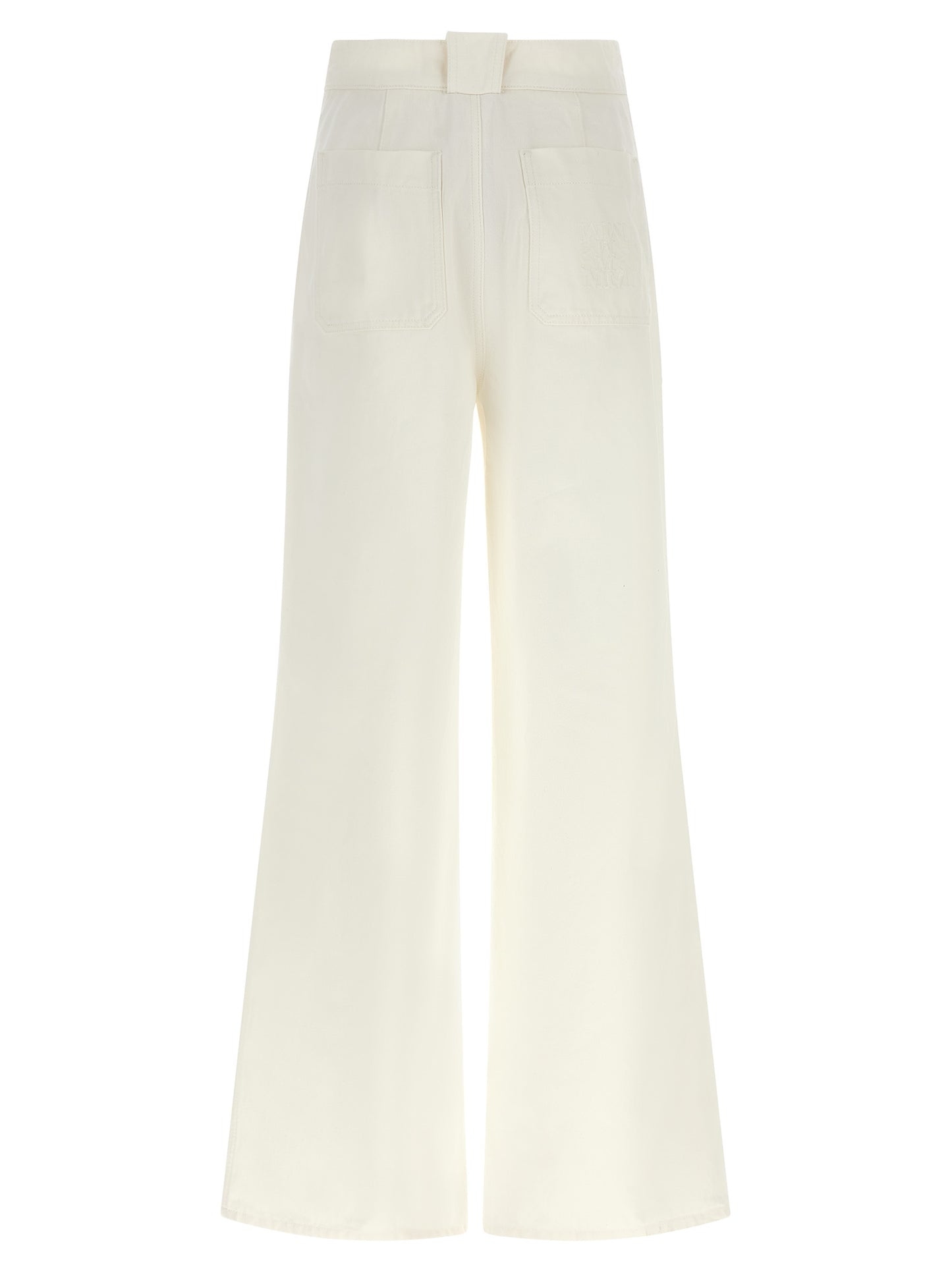 Pantalón acampanado de algodón blanco Max Mara