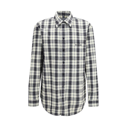 Camisa Balenciaga De Algodón Con Estampado Cuadros Multicolor