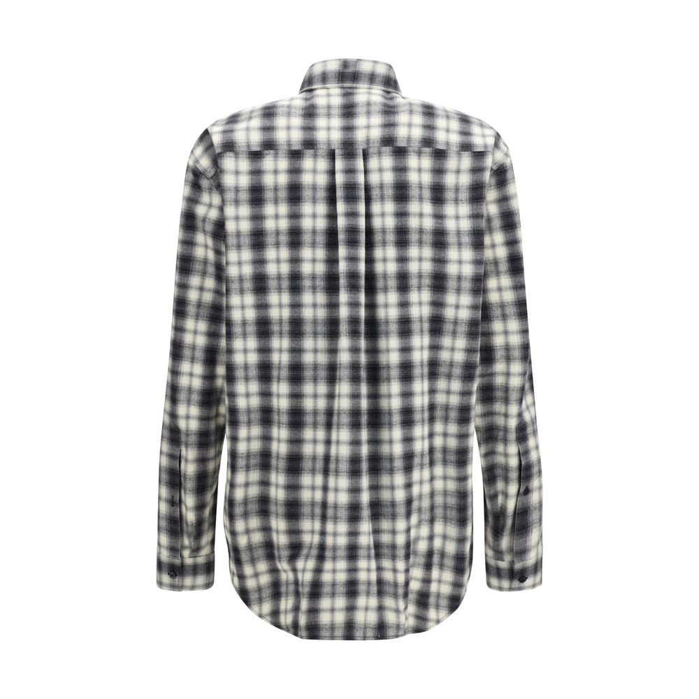 Camisa Balenciaga De Algodón Con Estampado Cuadros Multicolor