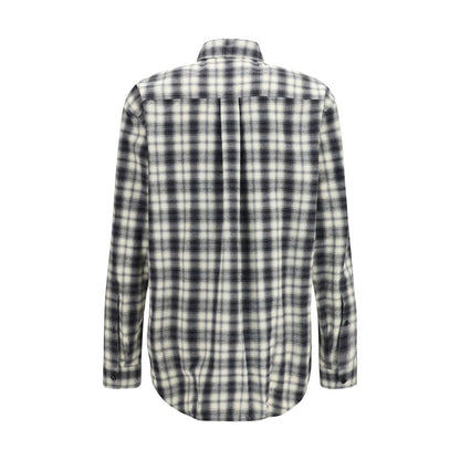 Camisa Balenciaga De Algodón Con Estampado Cuadros Multicolor
