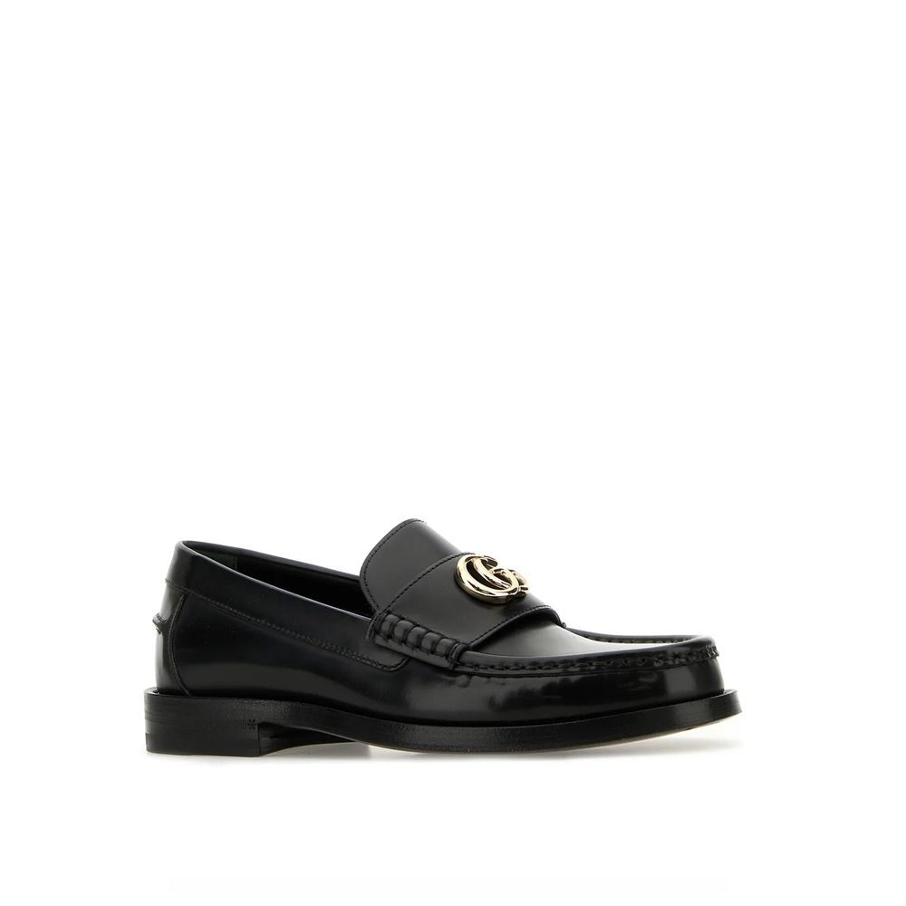 Mocassins à enfiler en cuir noir Gucci