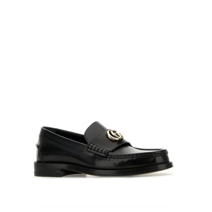 Mocassins à enfiler en cuir noir Gucci