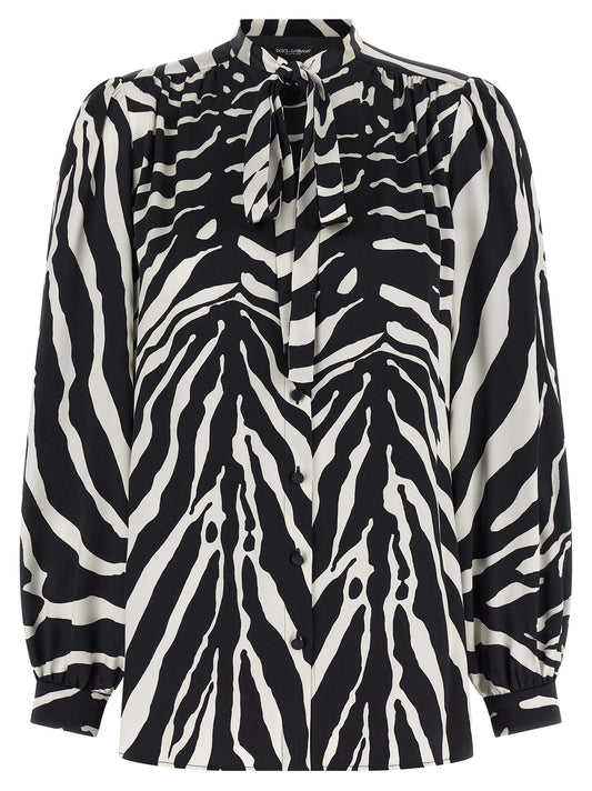 Blusa bicolor de seda Dolce & Gabbana