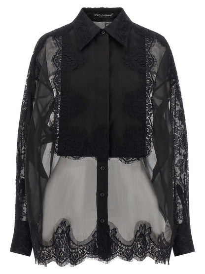 Blusa de seda negra de Dolce & Gabbana