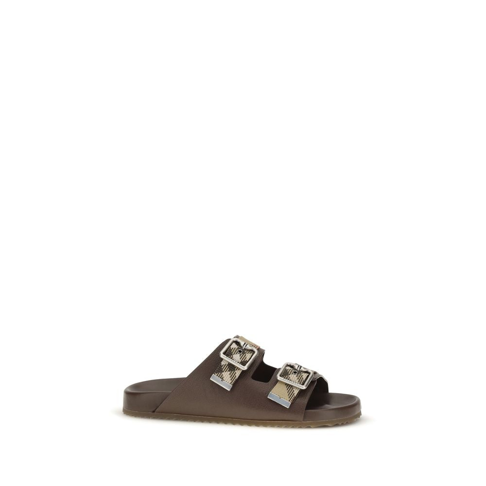 Burberry Urchin Brown Goatskin Flat Sandals