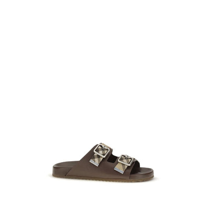 Burberry Urchin Brown Goatskin Flat Sandals