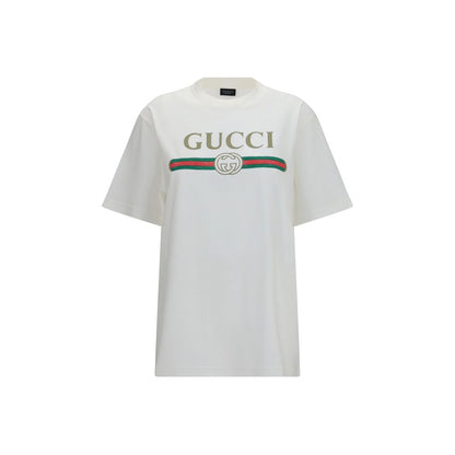 T-shirt Gucci en coton blanc, qualité constante et design simple