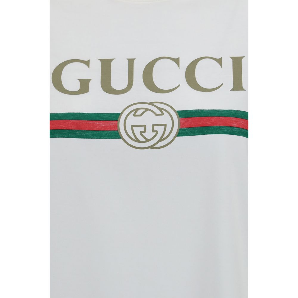 T-shirt Gucci en coton blanc, qualité constante et design simple