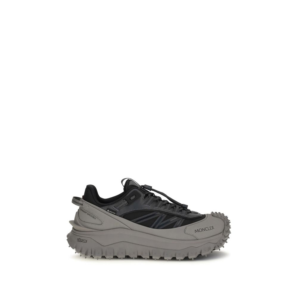 Baskets Moncler en Cuir de Veau Gris Modèle Bos Taurus