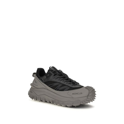 Baskets Moncler en Cuir de Veau Gris Modèle Bos Taurus