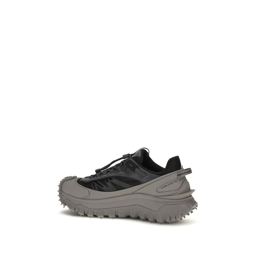 Baskets Moncler en Cuir de Veau Gris Modèle Bos Taurus