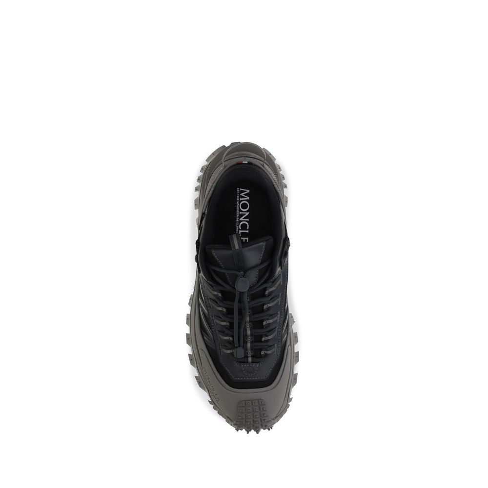 Baskets Moncler en Cuir de Veau Gris Modèle Bos Taurus