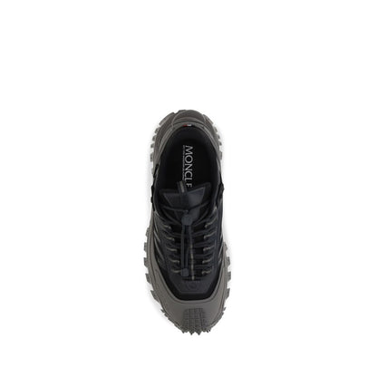 Baskets Moncler en Cuir de Veau Gris Modèle Bos Taurus