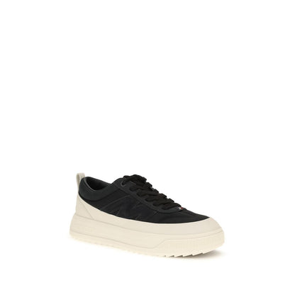 Baskets Moncler Bos Taurus en cuir de veau noir