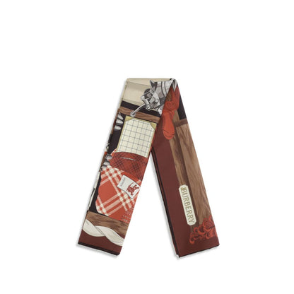 Pañuelo de seda Burberry en tono marrón con estampado Wardrobe