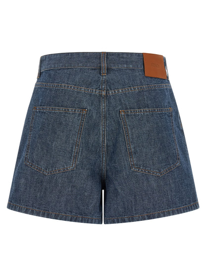 Fendi Blue Cotton Bermuda Shorts - Modern Casual Style