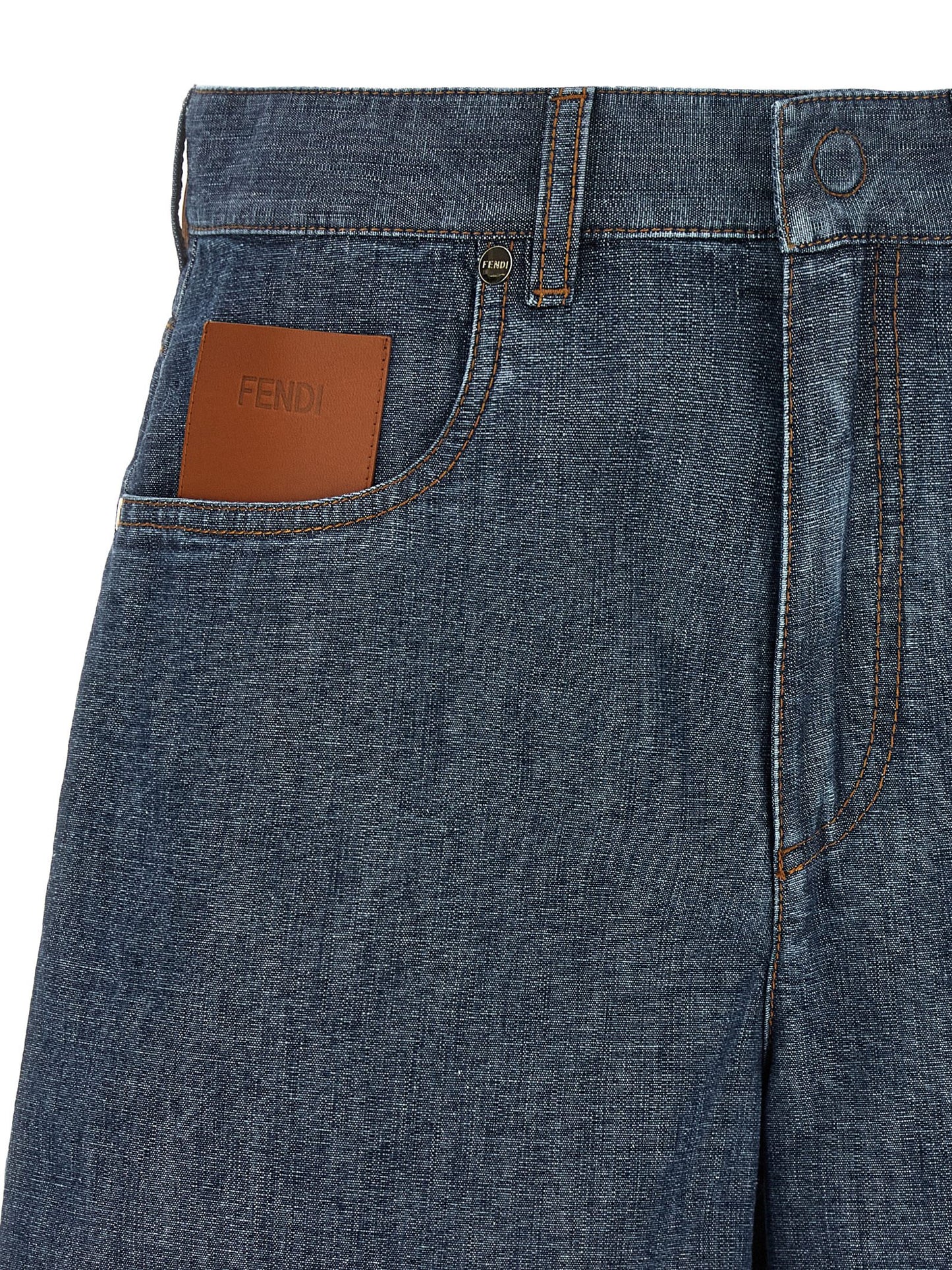 Fendi Blue Cotton Bermuda Shorts - Modern Casual Style