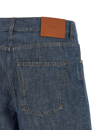 Fendi Blue Cotton Bermuda Shorts - Modern Casual Style