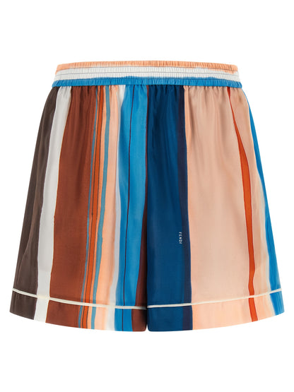 Pantalones cortos bermuda Fendi de seda multicolor