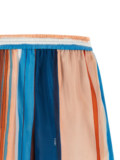 Pantalones cortos bermuda Fendi de seda multicolor