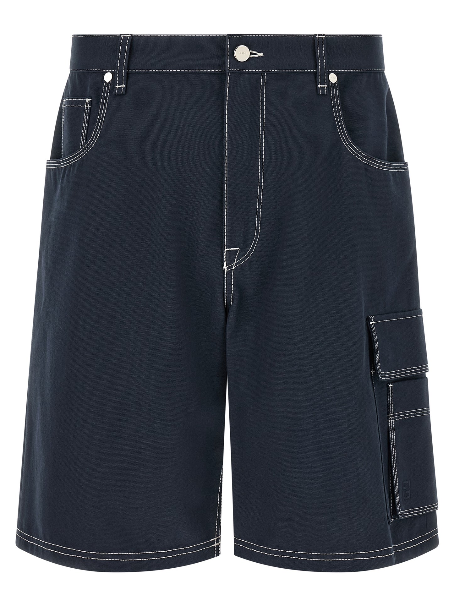 Fendi Pantalones Cortos Bermuda - Algodón Azul Clásico
