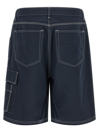 Fendi Pantalones Cortos Bermuda - Algodón Azul Clásico