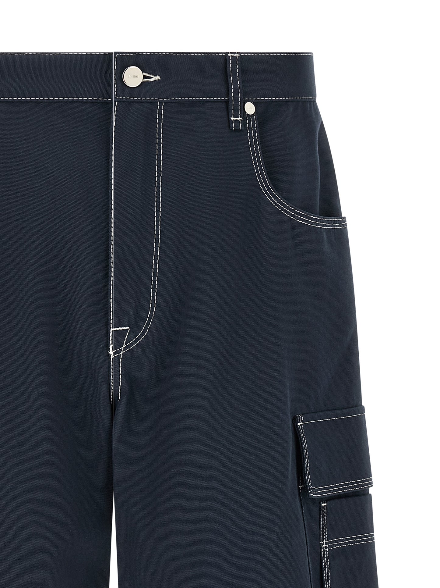 Fendi Pantalones Cortos Bermuda - Algodón Azul Clásico