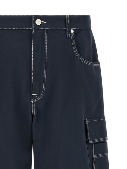 Fendi Pantalones Cortos Bermuda - Algodón Azul Clásico