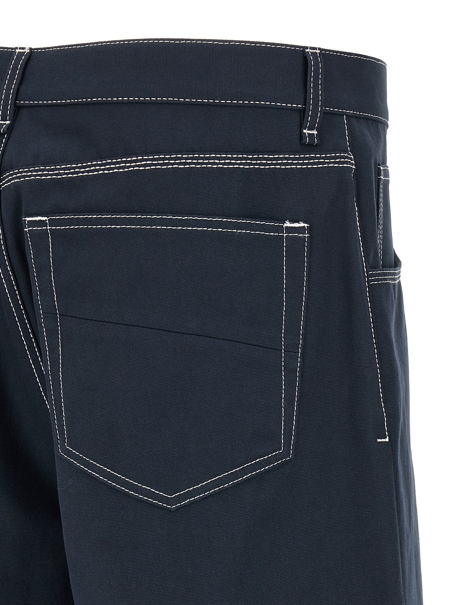 Fendi Pantalones Cortos Bermuda - Algodón Azul Clásico