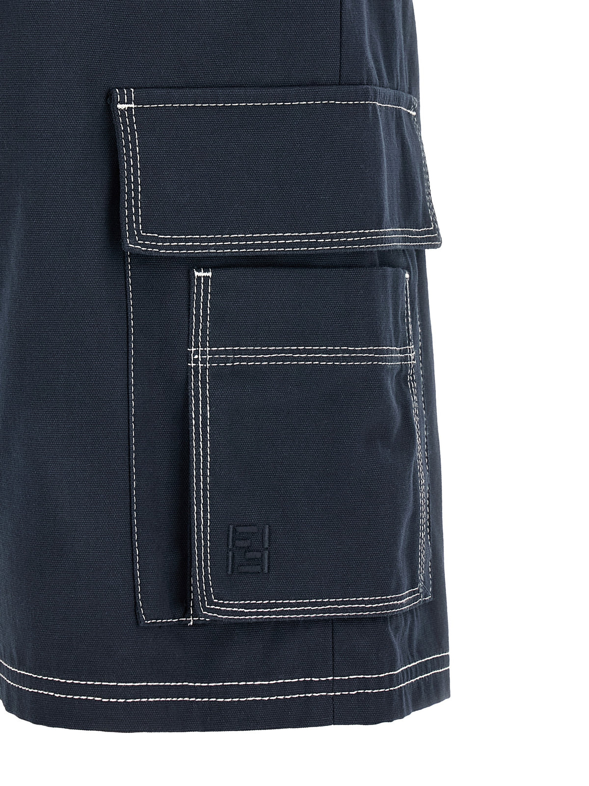 Fendi Pantalones Cortos Bermuda - Algodón Azul Clásico