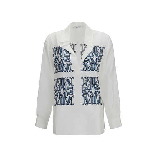 Camisa de seda blanca estampada de Max Mara