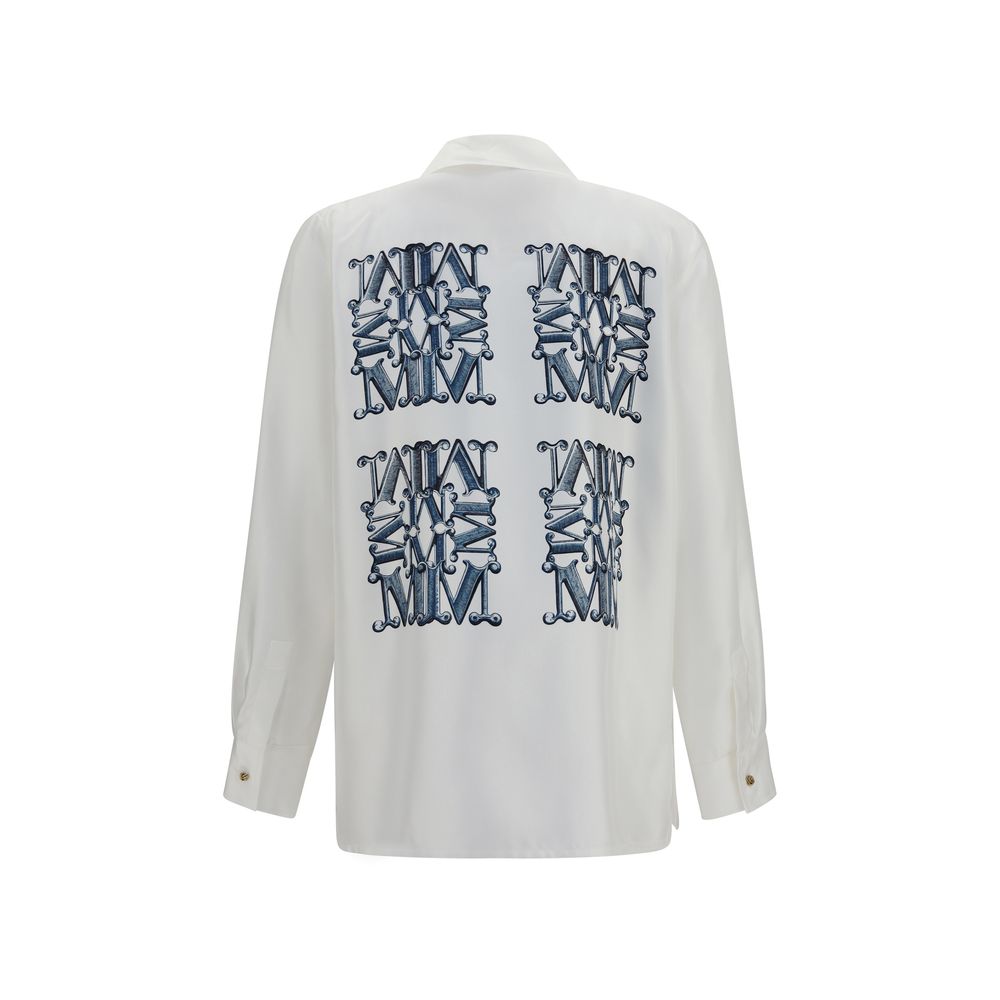 Camisa de seda blanca estampada de Max Mara