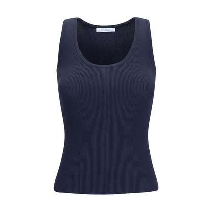 Camisetas sin mangas de viscosa azul Max Mara