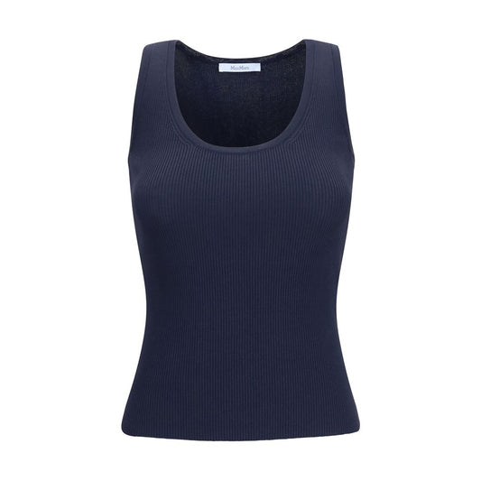 Camisetas sin mangas de viscosa azul Max Mara