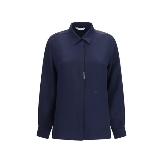 Camisa de seda azul Max Mara