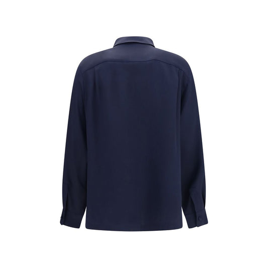 Camisa de seda azul Max Mara