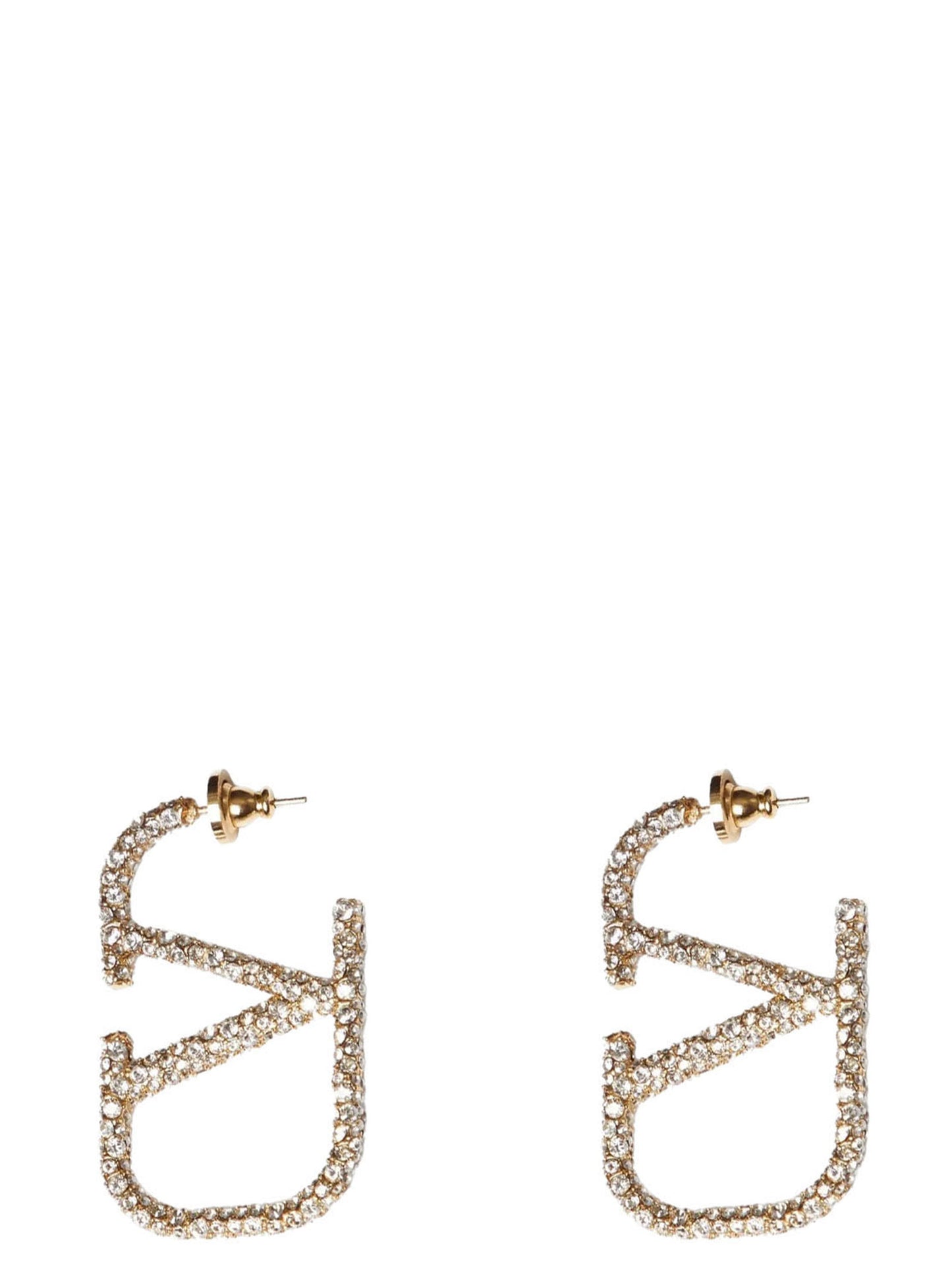 Valentino Garavani - Boucles d'oreilles en laiton doré à la finition brillante