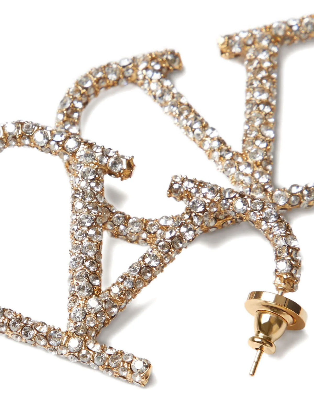 Valentino Garavani - Boucles d'oreilles en laiton doré à la finition brillante