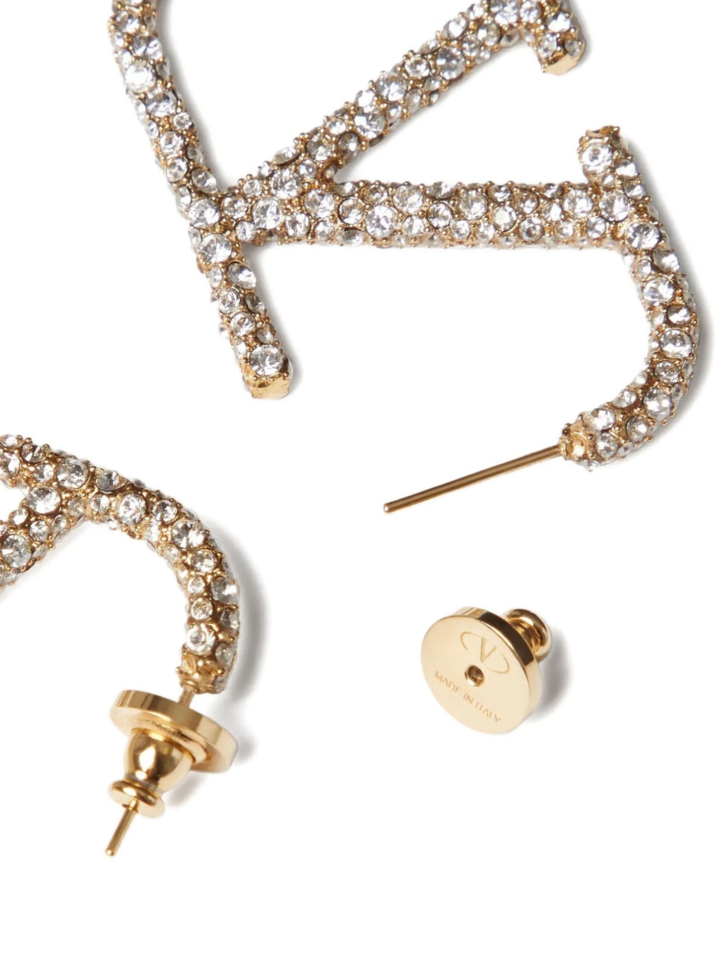 Valentino Garavani - Boucles d'oreilles en laiton doré à la finition brillante