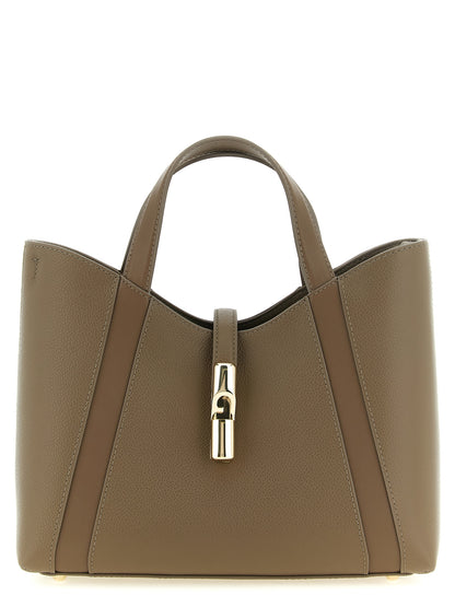 Bolso Tote Furla De Piel Gris Superficie Texturizada Goccia S