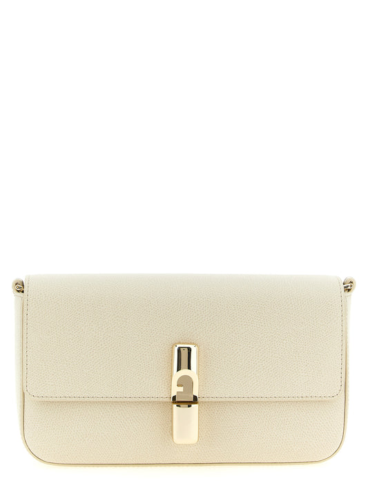 Bolso cruzado Furla de piel de becerro blanca