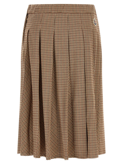 Jupe midi Moncler en viscose beige