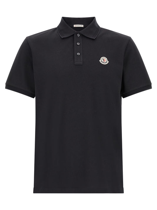 Polo de algodón azul Moncler