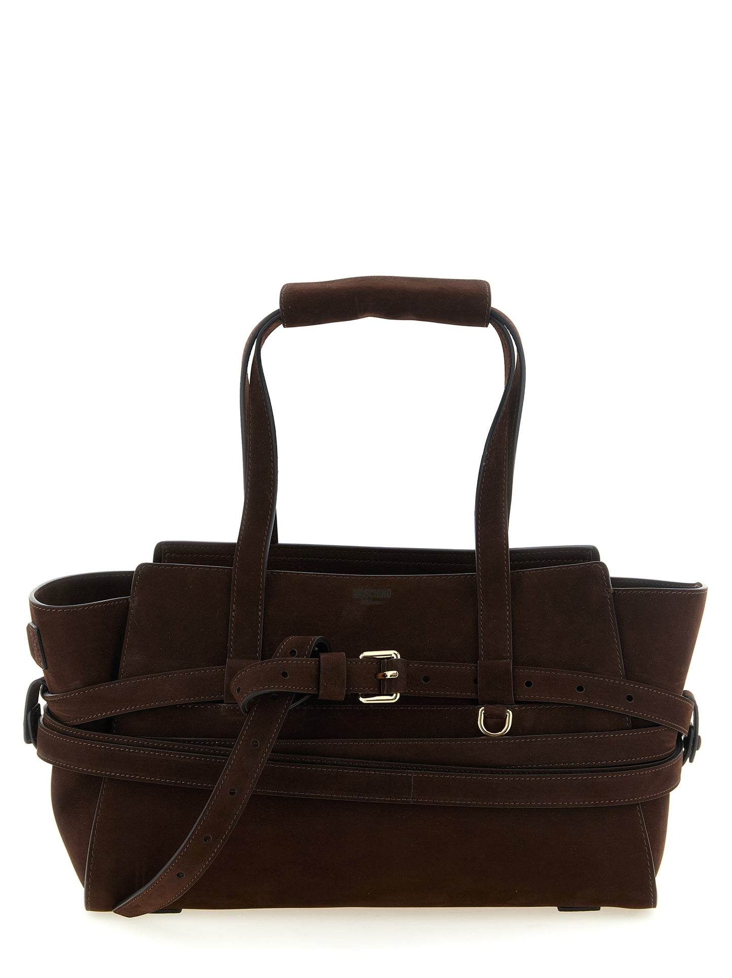 Bolso Moschino de piel de becerro marrón