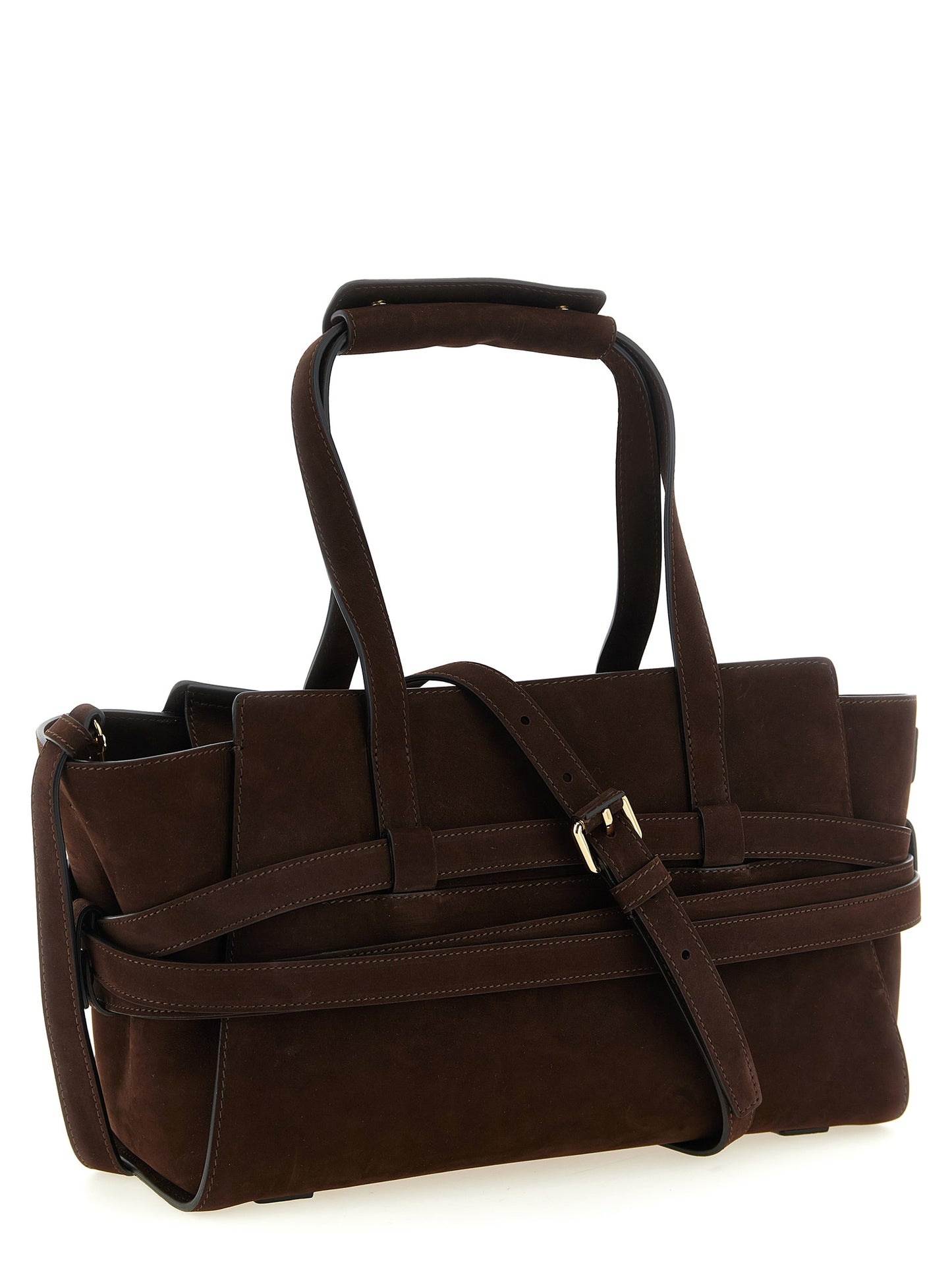Bolso Moschino de piel de becerro marrón