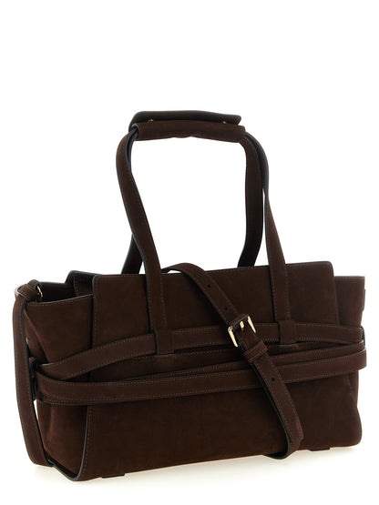 Bolso Moschino de piel de becerro marrón